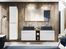 Meble łazienkowe ICONIC CASHMERE 160, 2xUmywalka, Lustro, LED, 3 kolory