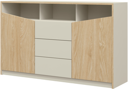 Komoda ASTON 3 150cm, Szarobeżowy / Dąb Olejowany