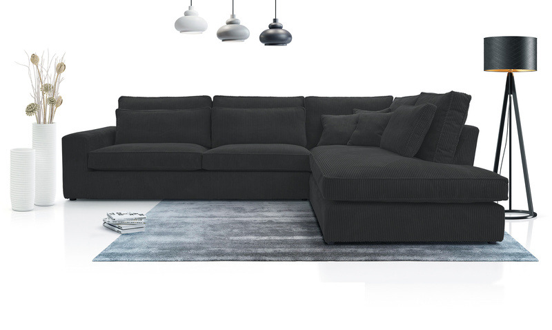 Narożnik do salonu COBRA MINI 280 cm, Wygodny, Sprężyny, Rogówka