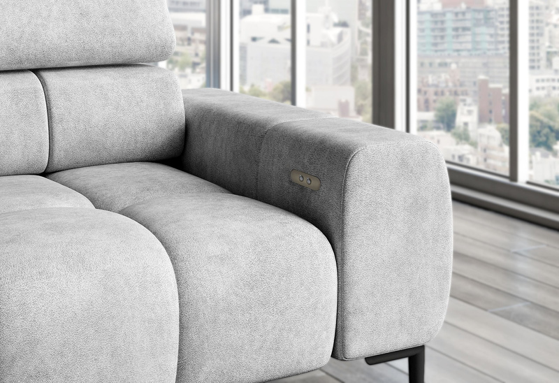 Narożnik PLAZA L 300 cm, Elektryczna regulacja siedziska, Zagłówki