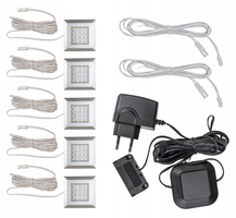 Oświetlenie LED SQUARE 5 klipsów / barwa biały zimny