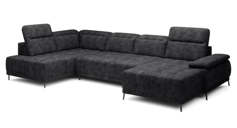 Narożnik FOCUS XL 352 cm, Elektryczny wysuw siedziska, Zagłówki