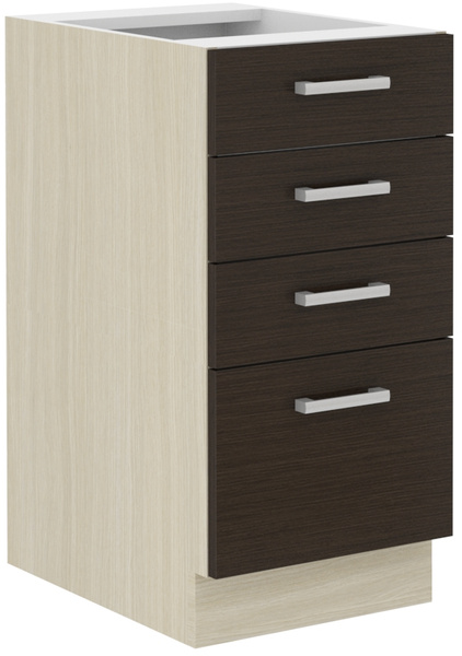 Szafka kuchenna dolna z szufladami 40 D 4S BB QUADRO DĄB FERRARA, LEGNO CIEMNE, Meble Kuchenne CHAMONIX