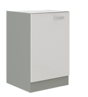 Szafka kuchenna dolna 40 D 1F BB BIAŁY POŁYSK, SZARY PLATYNOWY, Meble Kuchenne BIANCA