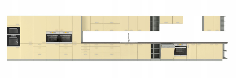 Szafka kuchenna KARMEN 60x60 GN-72 2F (90°) KREM POŁYSK / SZARY PLATYNOWY