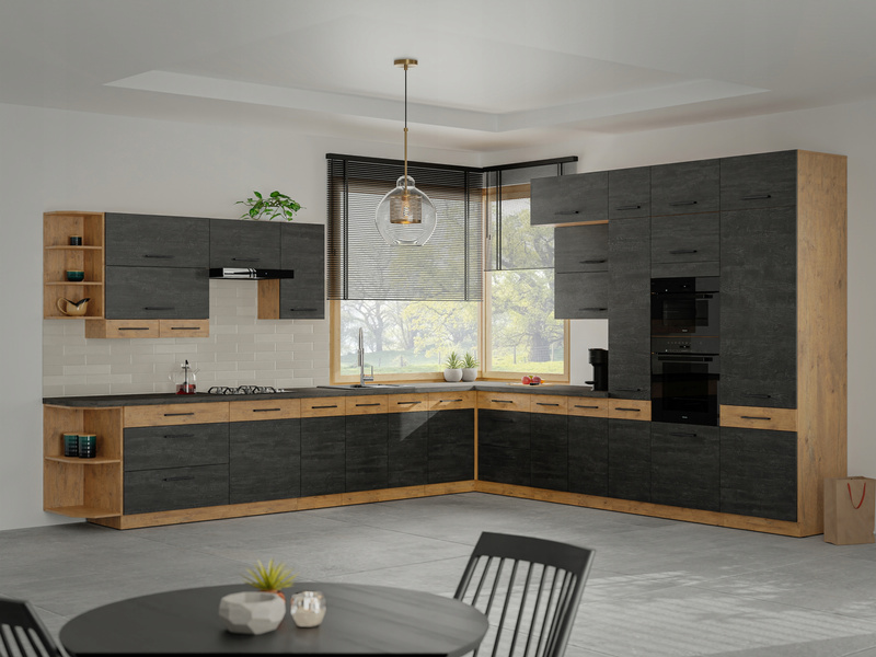 Szafka kuchenna dolna VIGO 60 D 3S BB DARK WOOD / DĄB LANCELOT