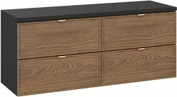 Zestaw mebli 120cm z blatem, Meble łazienkowe TALIA Dąb Casella/Czarny