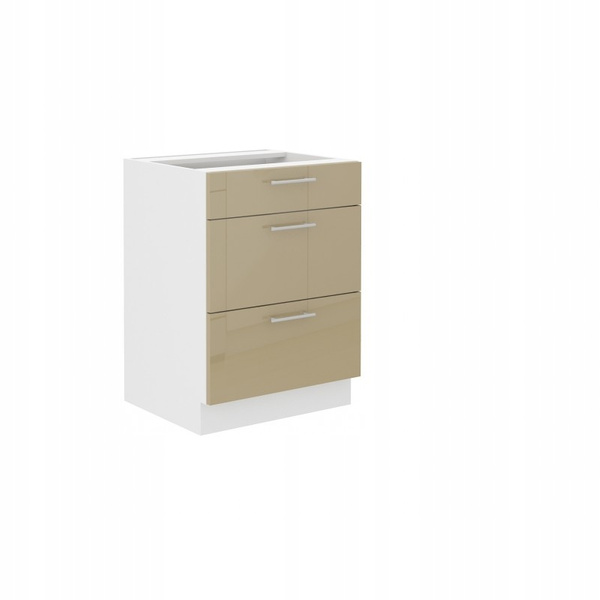 Szafka kuchenna dolna LARA 60 D 3S BB QUADRO BIAŁY/GRAFIT POŁYSK