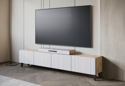 Szafka RTV PHUKET 190 Dąb Artisan / Białe Ryfle