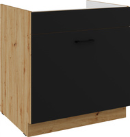 Szafka kuchenna dolna MODENA 80 ZL 1S BB CZARNY MAT/DĄB ARTISAN