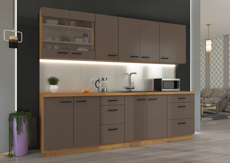 Szafka kuchenna dolna BOLONIA 60 ZL 1S BB TRUFFLE GREY / DĄB ARTISAN