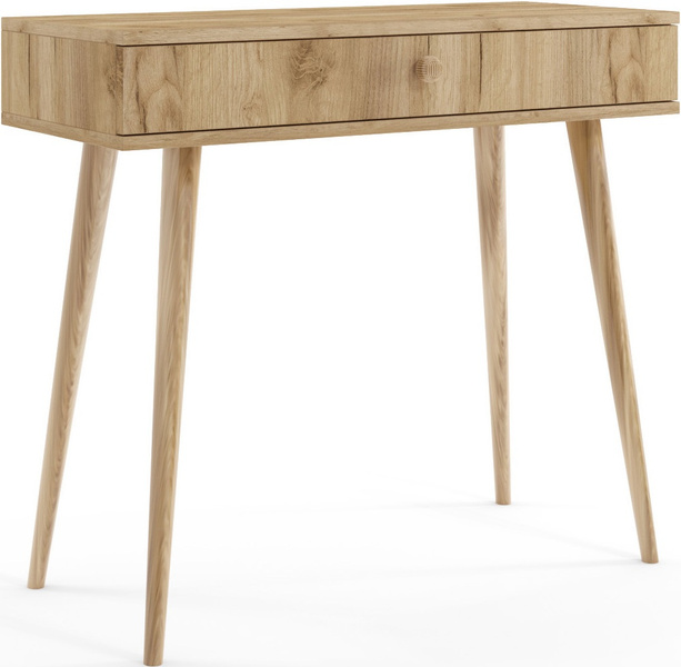 Konsola BOHO z szufladą, drewniane nogi DĄB CRAFT ZŁOTY