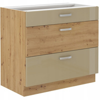 Szafka kuchenna dolna ARTISAN 80 D 3S BB CAPPUCCINO POŁYSK / DĄB ARTISAN