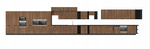 Front do zmywarki MONZA ZM 570 x 446 ORZECH OKAPI / CZARNY MAT