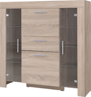 Witryna CEZAR 7, Witryna 130cm, LED, Dąb Sonoma