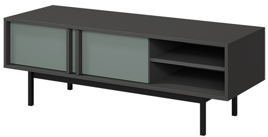 Szafka RTV ALSY 10 123cm, Meble Pokojowe ALSY Antracyt / Dąb Olejowany