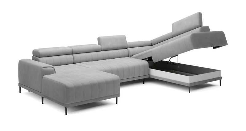 Narożnik z funkcją spania CALDO XL 342 cm, Pojemnik, System Puma