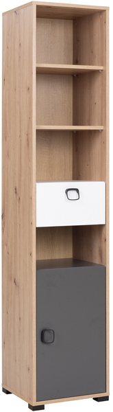 Meble Młodzieżowe KEVIN, Zestaw mebli nr 2 Dąb Artisan / Grafit / Biały