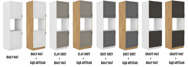 Szafka kuchenna STILO 60 DP-210 2F DUSTGREY/BIAŁY MAT