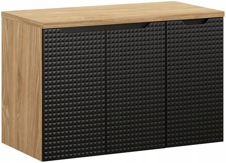 Zestaw meblowy 90cm z blatem, Meble łazienkowe LUXOR Dąb Olejowany / Czarny