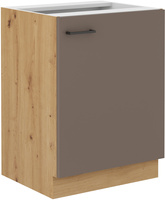 Szafka kuchenna dolna 60 D 1F BB TRUFFLE GREY, DĄB ARTISAN, Meble Kuchenne BOLONIA