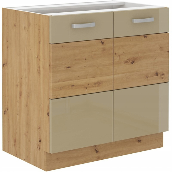 Szafka kuchenna dolna ARTISAN 80 D 2F BB CAPPUCCINO POŁYSK / DĄB ARTISAN