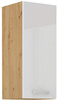 Meble Kuchenne ARTISAN 120x230 cm, BIAŁY POŁYSK, DĄB ARTISAN