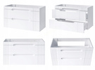 Meble łazienkowe FIJI WHITE 120 z umywalką meblową, Lustro LED