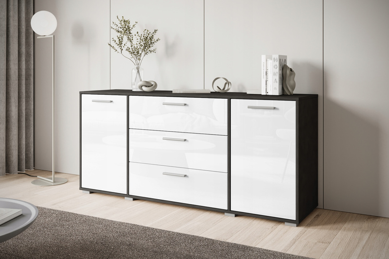 Komoda BOGOTA 150 Dąb Wotan / Biały Połysk