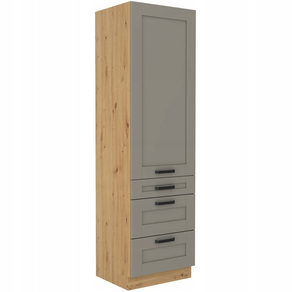 Szafka kuchenna słupek LUNA 60 DKS-210 3S 1F CLAY GREY / DĄB ARTISAN