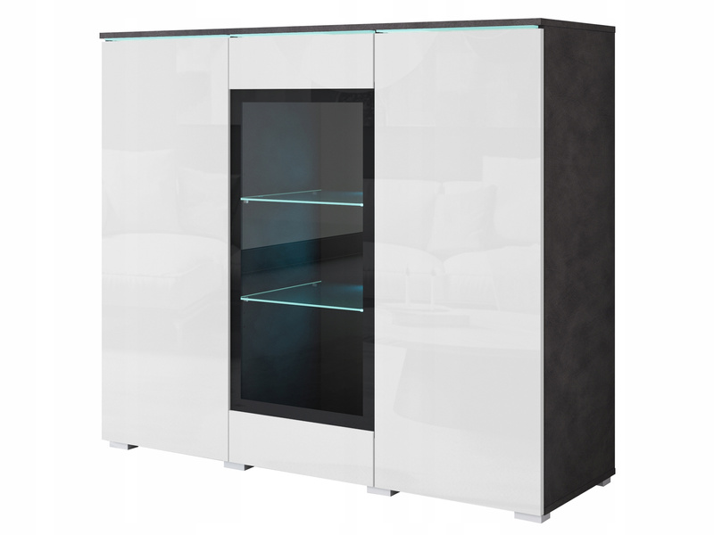 Witryna VERA HIGHBOARD 120 Matera / Biały Połysk