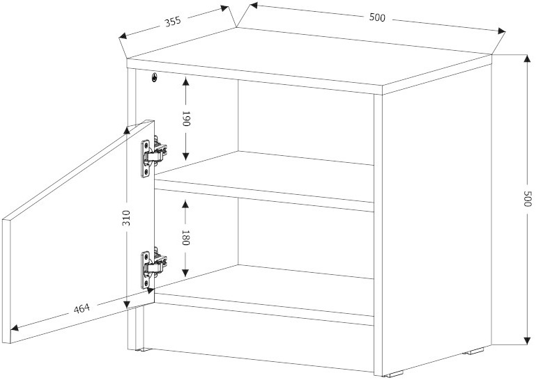 Szafka nocna ASTON 7, Szarobeżowy / Dąb Olejowany