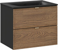 Zestaw meblowy 60cm z umywalką, Meble łazienkowe TALIA Dąb Casella / Czarny