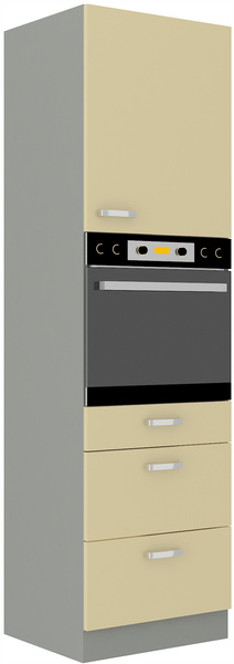 Szafka kuchenna KARMEN 60 DPS-210 3S 1F KREM POŁYSK / SZARY PLATYNOWY