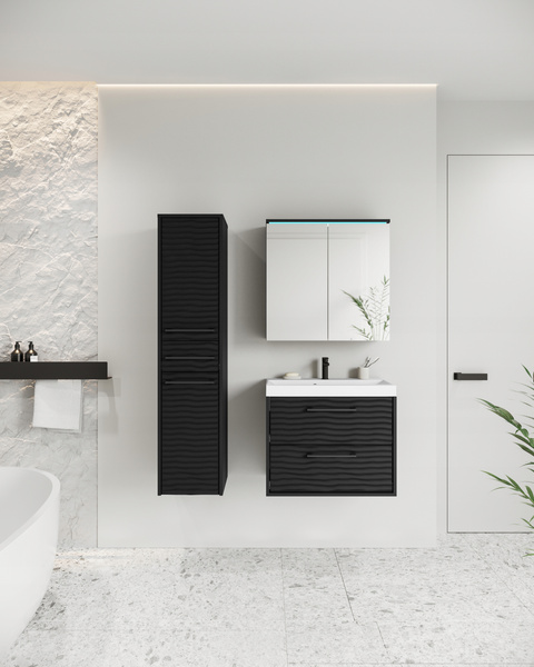 Meble łazienkowe Canada 01 CZARNY GRAFIT FALA MDF
