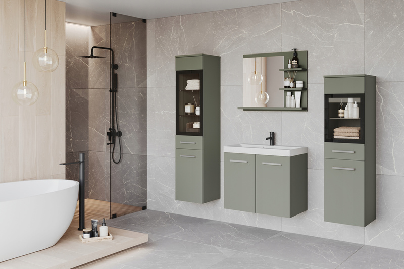 Meble łazienkowe MADRIT I, lustro, umywalka Kaszmirowy Beż