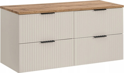 Zestaw szafek 120cm z blatem, Meble łazienkowe ADEL CASHMERE / DĄB WOTAN