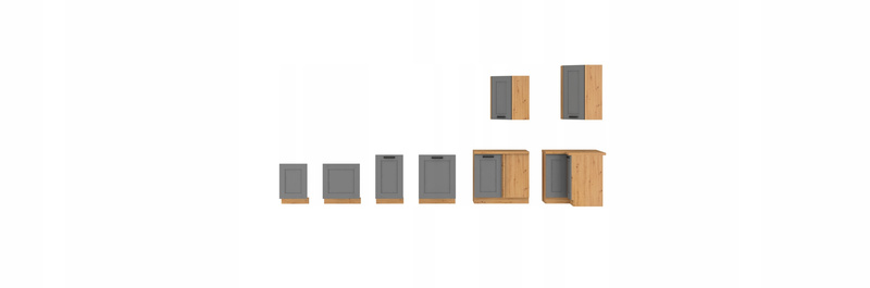 Szafka kuchenna górna LUNA 60x60 GN-90 2F (90°) DUSTGREY / DĄB ARTISAN