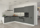 Meble kuchenne zestaw narożny LUNA DUST GREY / BIAŁY kuchnia szafki