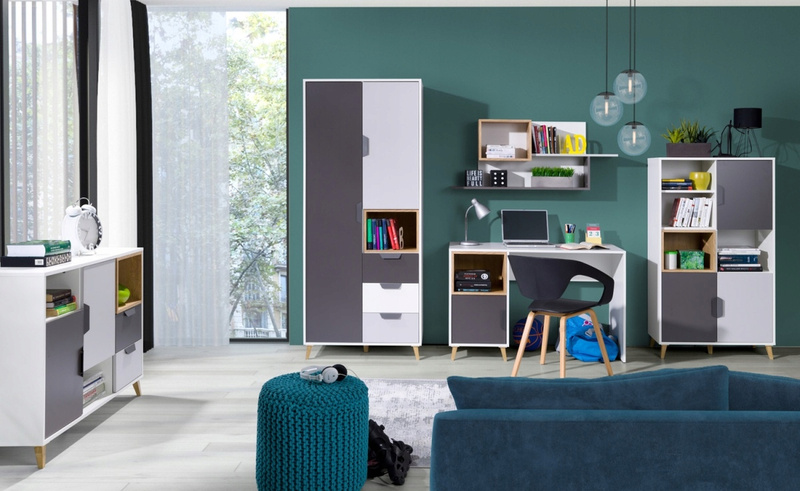 Szafa JOKER 2, 80cm z szufladami, Meble Młodzieżowe JOKER