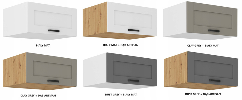 Szafka kuchenna górna nadstawka LUNA 80 NAGU-36 1F DUST GREY / BIAŁY MAT