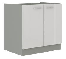 Szafka kuchenna dolna 80 D 2F BB BIAŁY POŁYSK, SZARY PLATYNOWY, Meble Kuchenne BIANCA