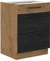 Szafka kuchenna dolna VIGO 60 D 3S BB DARK WOOD / DĄB LANCELOT