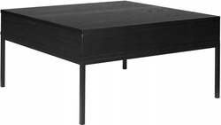 Stolik kawowy INDUST ława, metalowe nogi, dwie szuflady CZARNY