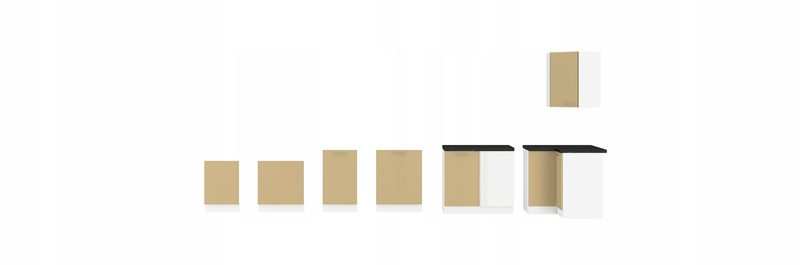 Szafka kuchenna górna LARA 60x60 GN-72 (45°) 1F BIAŁY/CAPPUCCINO POŁYSK