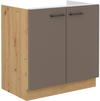 Szafka kuchenna dolna pod zlew 80 ZL 2F BB TRUFFLE GREY, DĄB ARTISAN, Meble Kuchenne BOLONIA