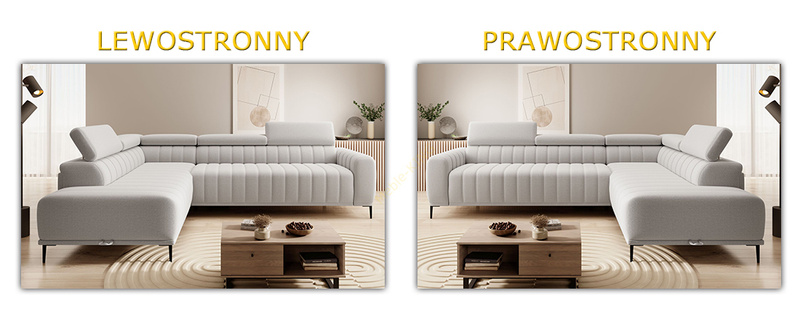 Narożnik z funkcją spania GANDI A 261 cm, System włoski, Pojemnik
