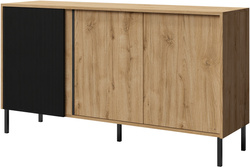 Komoda MIA 2 145cm, Meble do Salonu MIA, MDF, Dąb Odwieczny / Czarny