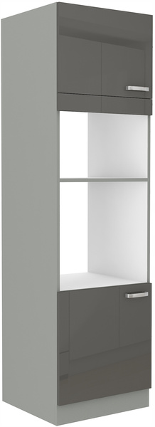 Szafka kuchenna słupek GREY 60 DPM-210 2F SZARY POŁYSK / SZARY PLATYNOWY