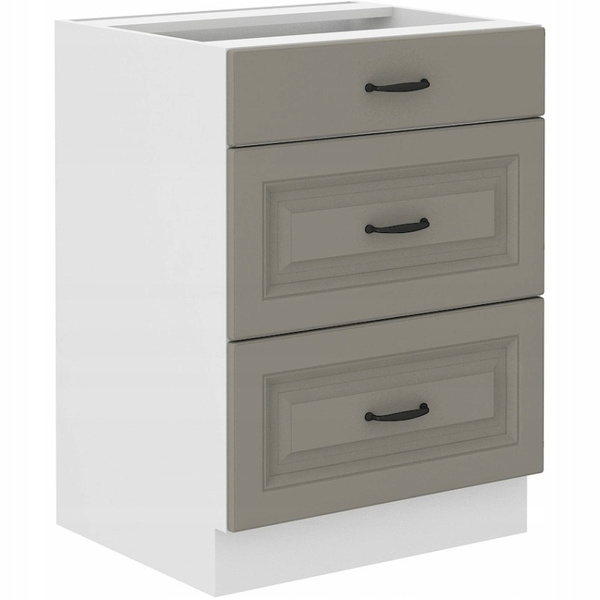 Szafka kuchenna dolna STILO 60 D 3S BB CLAYGREY/BIAŁY MAT